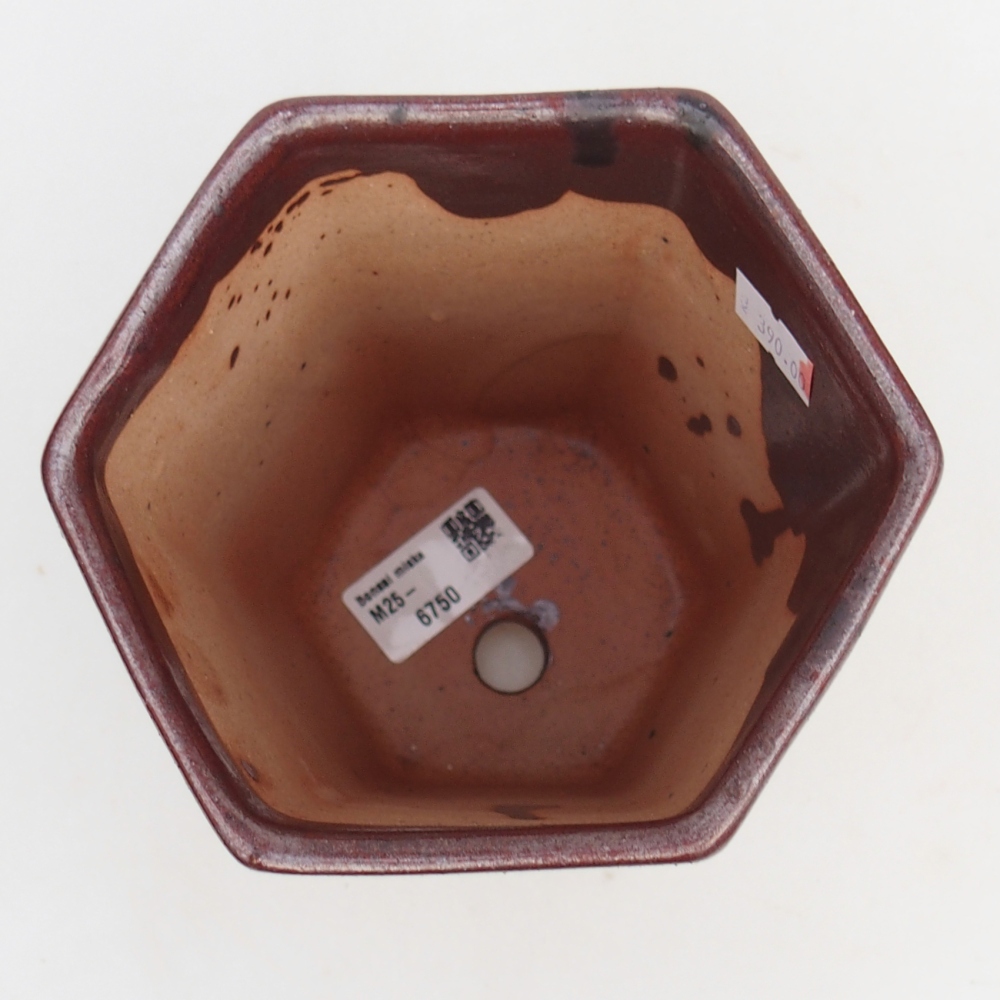 Ceramiczna miska do bonsai 12,5 x 11,5 x 16,5 cm, bordowa