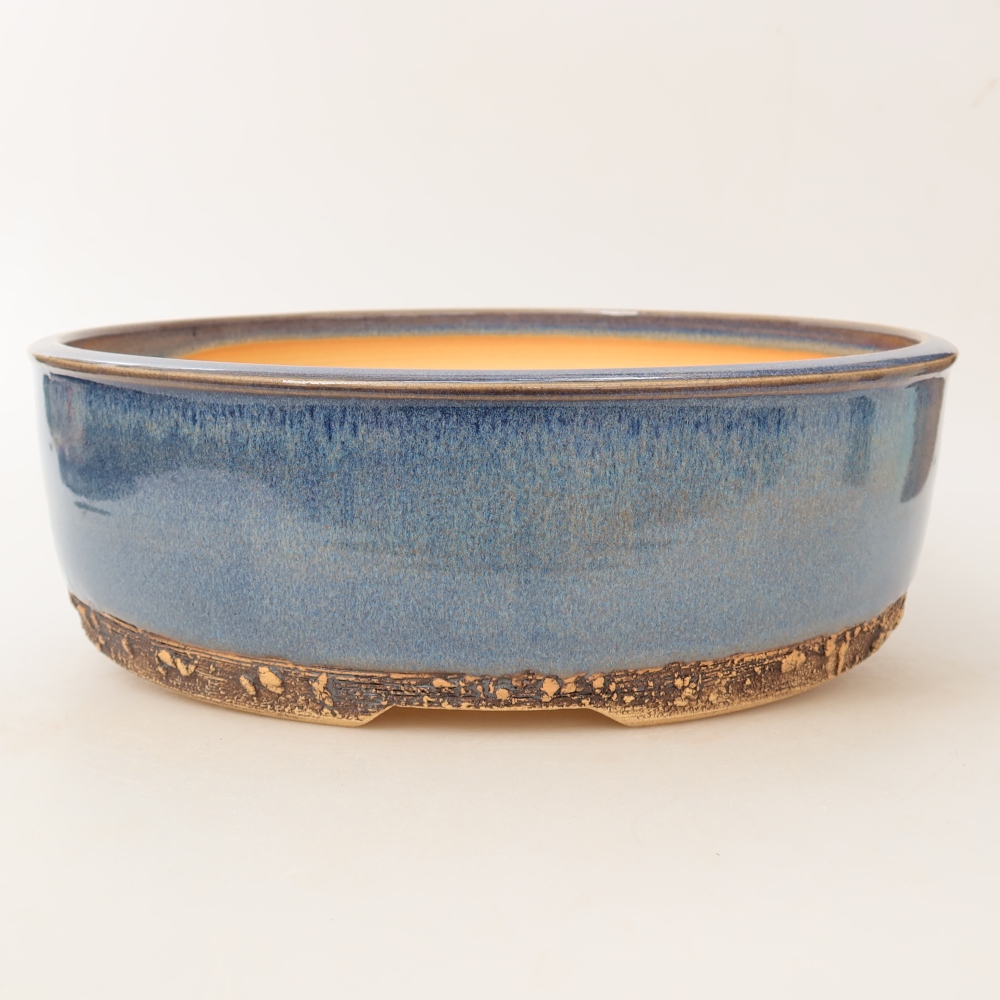 Ceramiczna miska do bonsai 27,5 x 27,5 x 8,5 cm, kolor niebieski