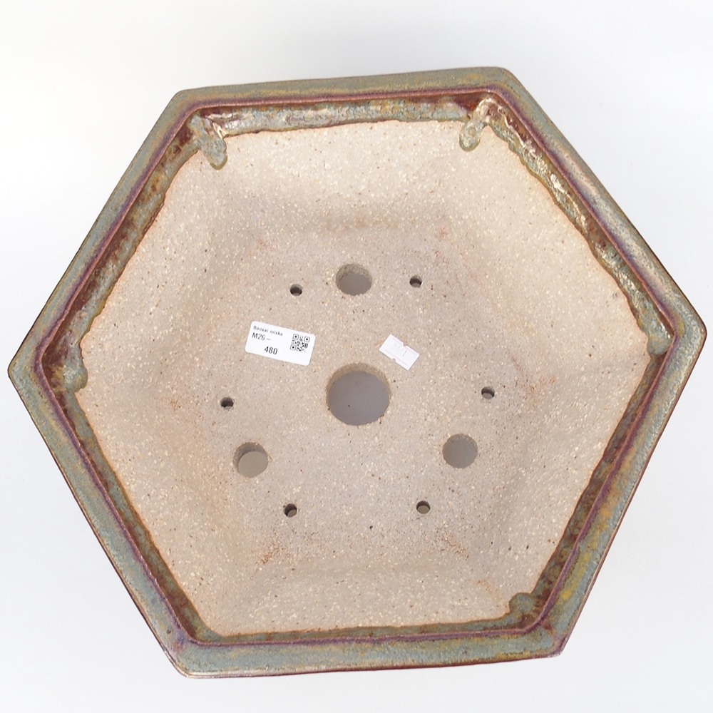 Ceramiczna miska do bonsai 36 x 31,5 x 14 cm, brązowa