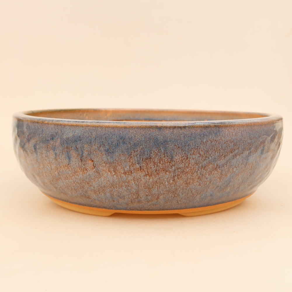 Ceramiczna miska do bonsai 26,5 x 26,5 x 7,5 cm, kolor niebieski