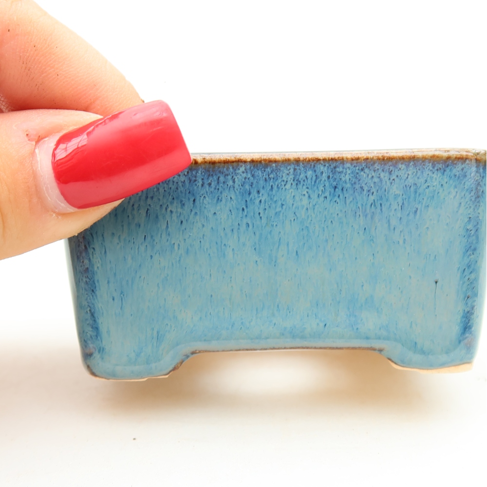Ceramiczna miseczka do bonsai 6,5 x 5 x 3,5 cm, kolor niebieski