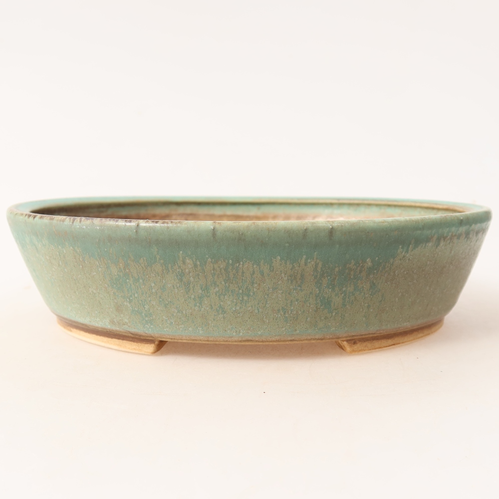 Ceramiczna miska do bonsai 18,5 x 16,5 x 4,5 cm, zielona