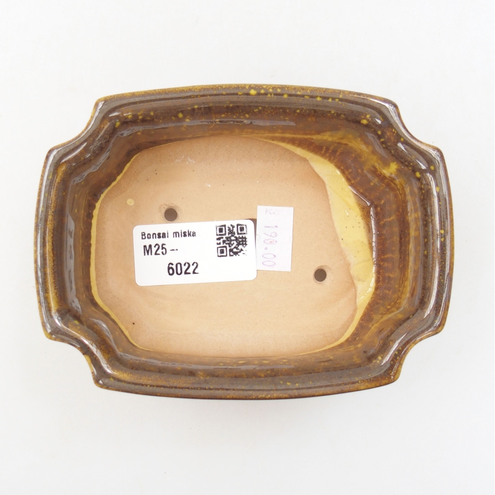 Ceramiczna miska bonsai 12 x 9 x 4,5 cm, kolor Żółty