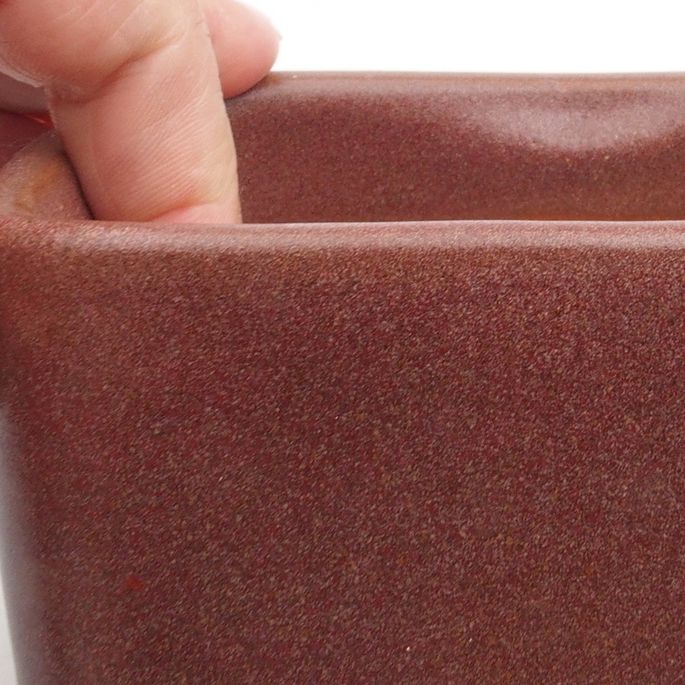 Ceramiczna miska bonsai 10 x 10 x 8 cm, kolor brązowy