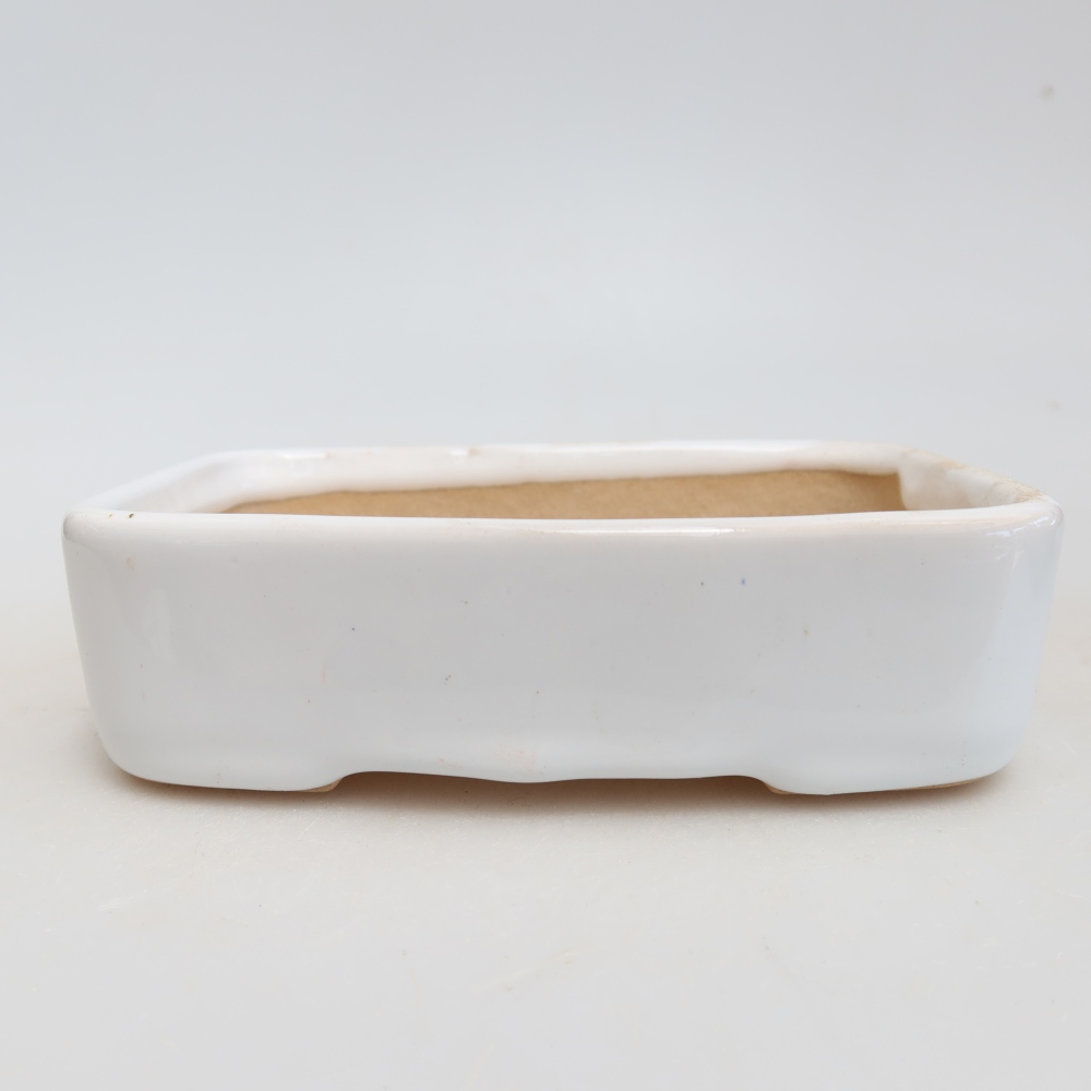Ceramiczna miska do bonsai 13 x 9,5 x 3,5 cm, kolor biały