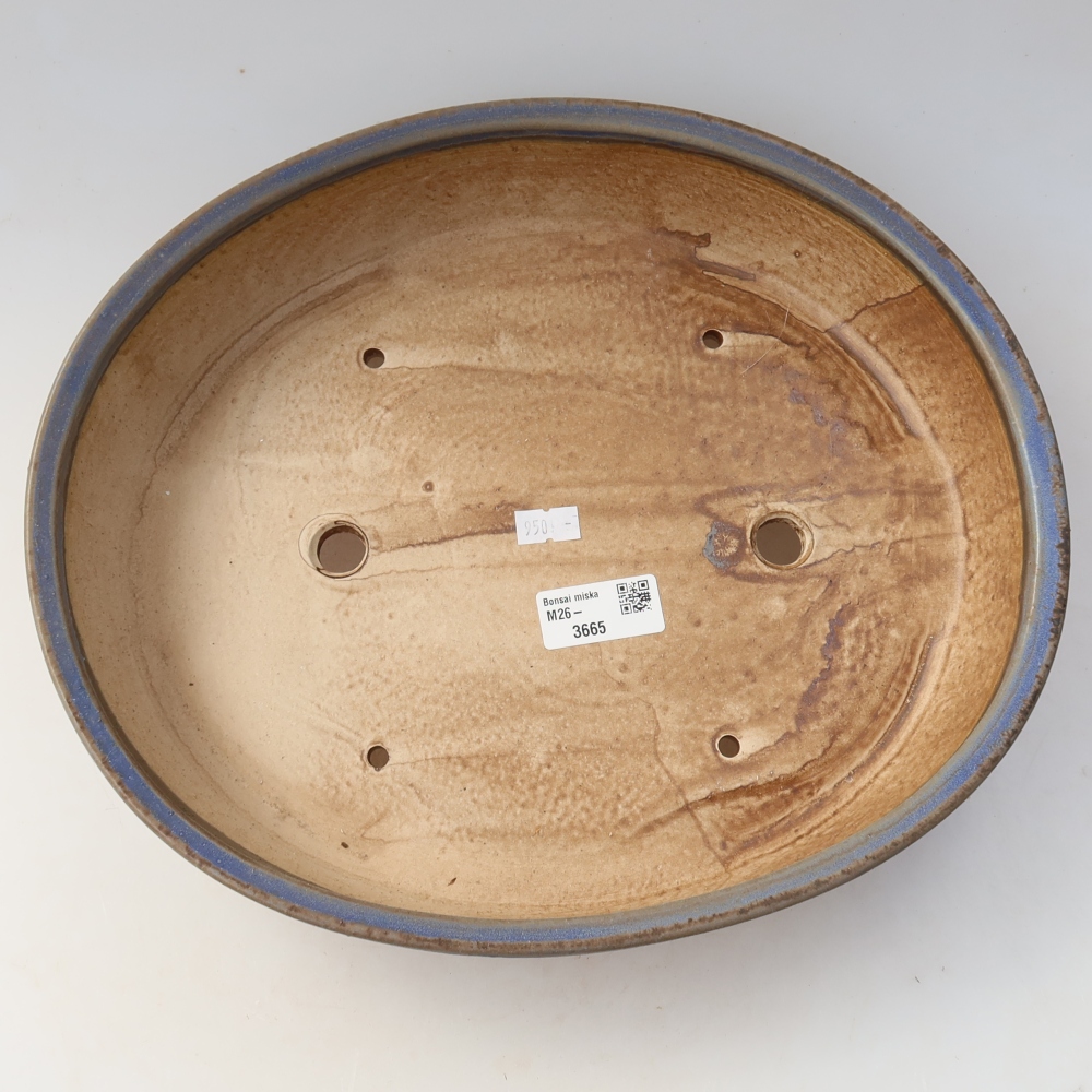 Ceramiczna miska do bonsai 32 x 27,5 x 6,5 cm, kolor niebieski
