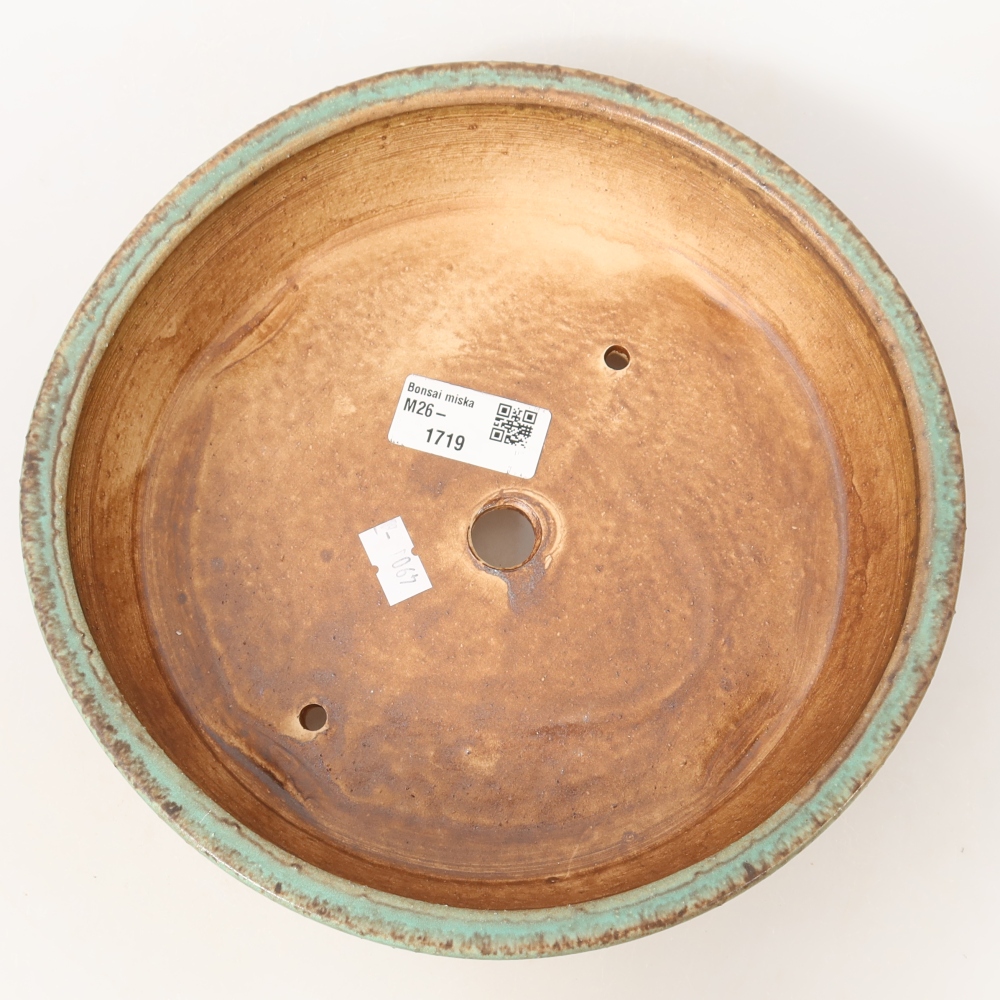 Ceramiczna miska do bonsai 21,5 x 21,5 x 6 cm, zielona