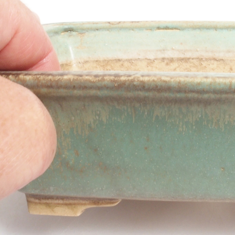 Ceramiczna miska do bonsai 17,5 x 14 x 5 cm, kolor zielony