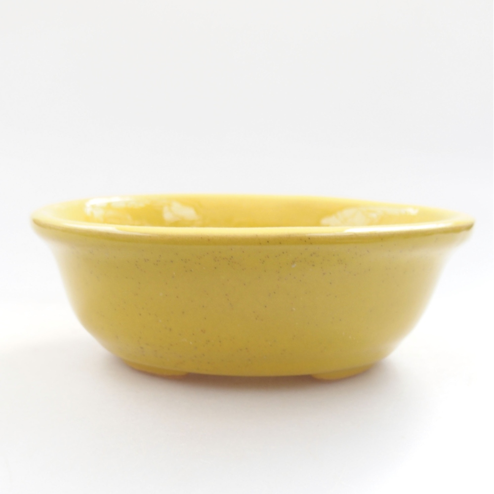 Ceramiczna miska bonsai 11 x 9 x 4 cm, kolor Żółty