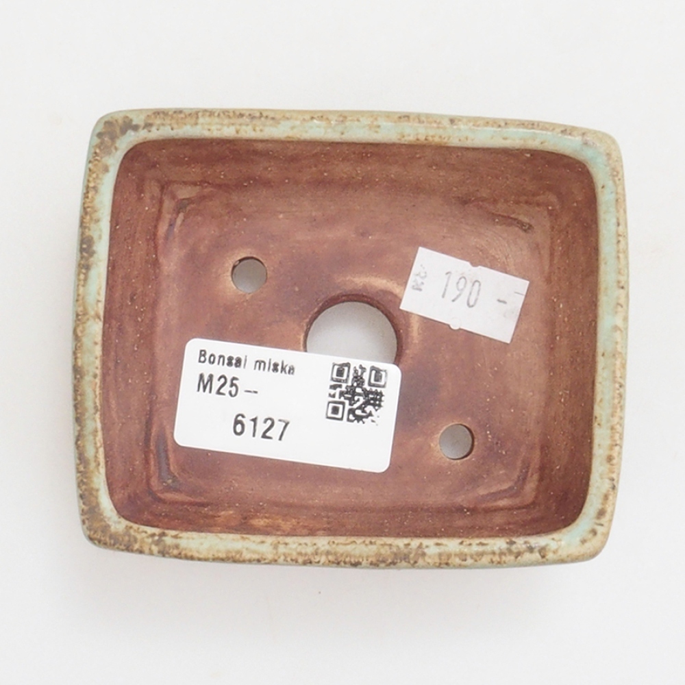 Ceramiczna miska do bonsai 9 x 7,5 x 3,5 cm, kolor zieliony