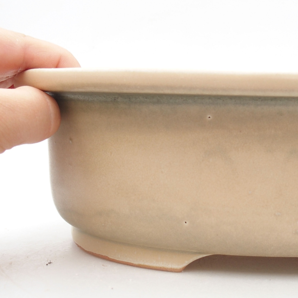 Ceramiczna miska bonsai 26 x 22 x 8 cm, kolor beżowy