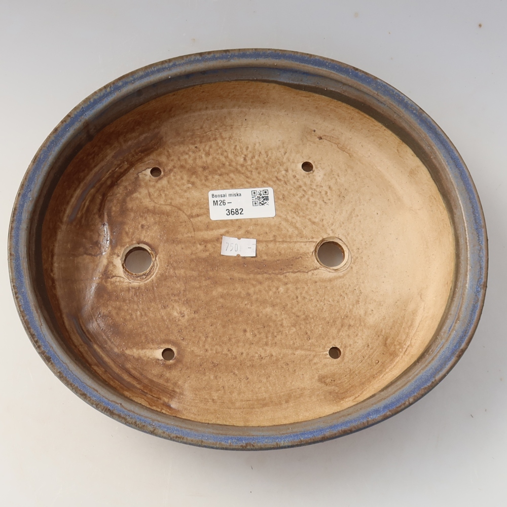 Ceramiczna miska do bonsai 26 x 24 x 6 cm, kolor niebieski