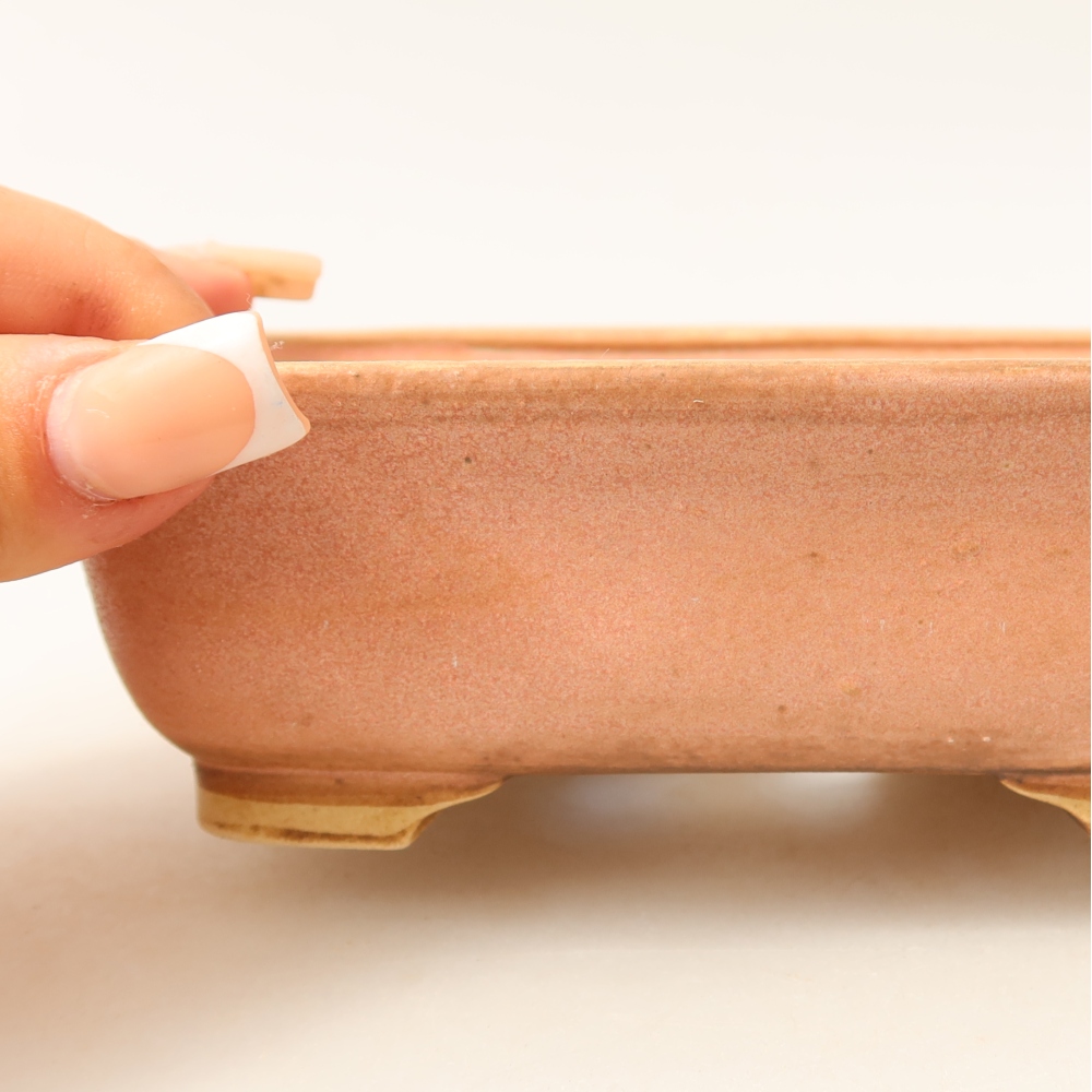 Ceramiczna miska do bonsai 15 x 13 x 4,5 cm, kolor różowy