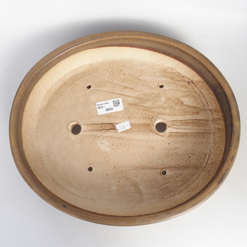 Ceramiczna miska do bonsai 31,5 x 27,5 x 6,5 cm, brązowa