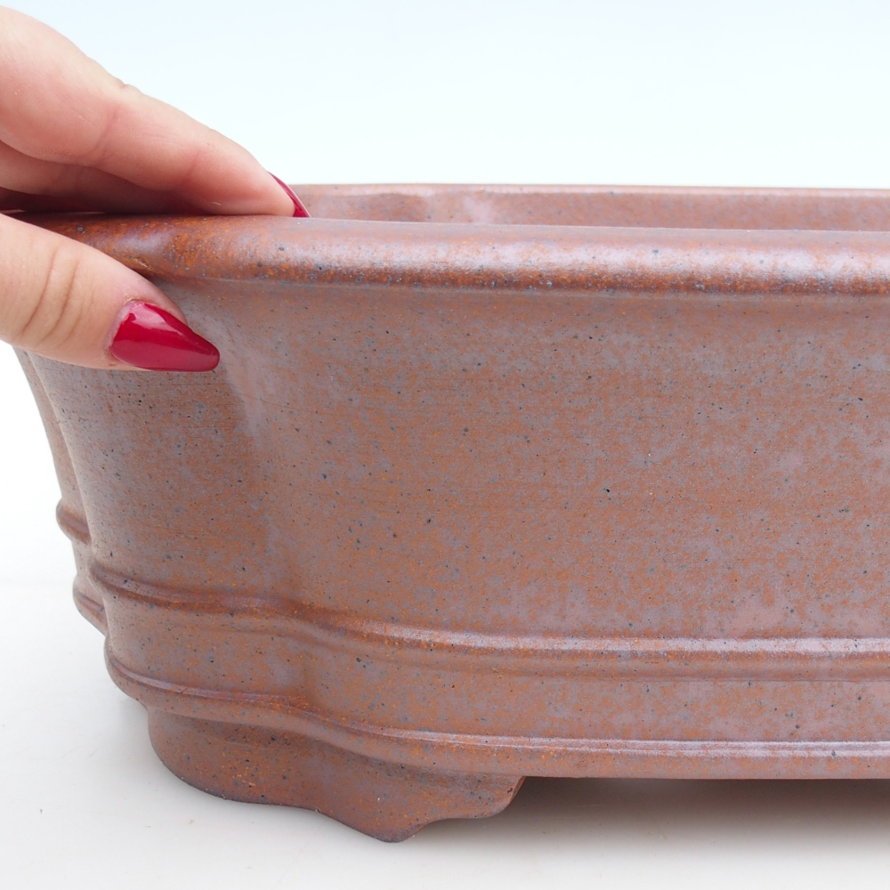 Ceramiczna misa bonsai 41,5 x 35,5 x 12 cm, kolor metaliczny - WYŁĄCZNIE ODBIÓR OSOBISTY lub transport paletowy