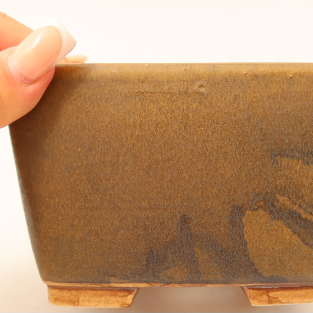 Ceramiczna miska do bonsai 13 x 13 x 8 cm, brązowa