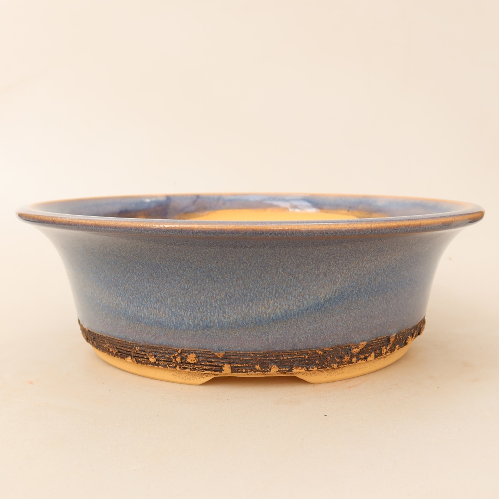Ceramiczna miska na bonsai 26,5 x 26,5 x 8 cm, kolor niebieski