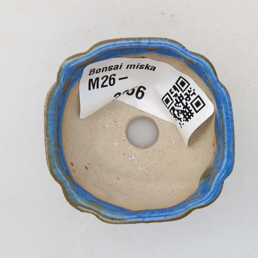 Ceramiczna miseczka do bonsai 4,5 x 4,5 x 2,5 cm, kolor niebieski