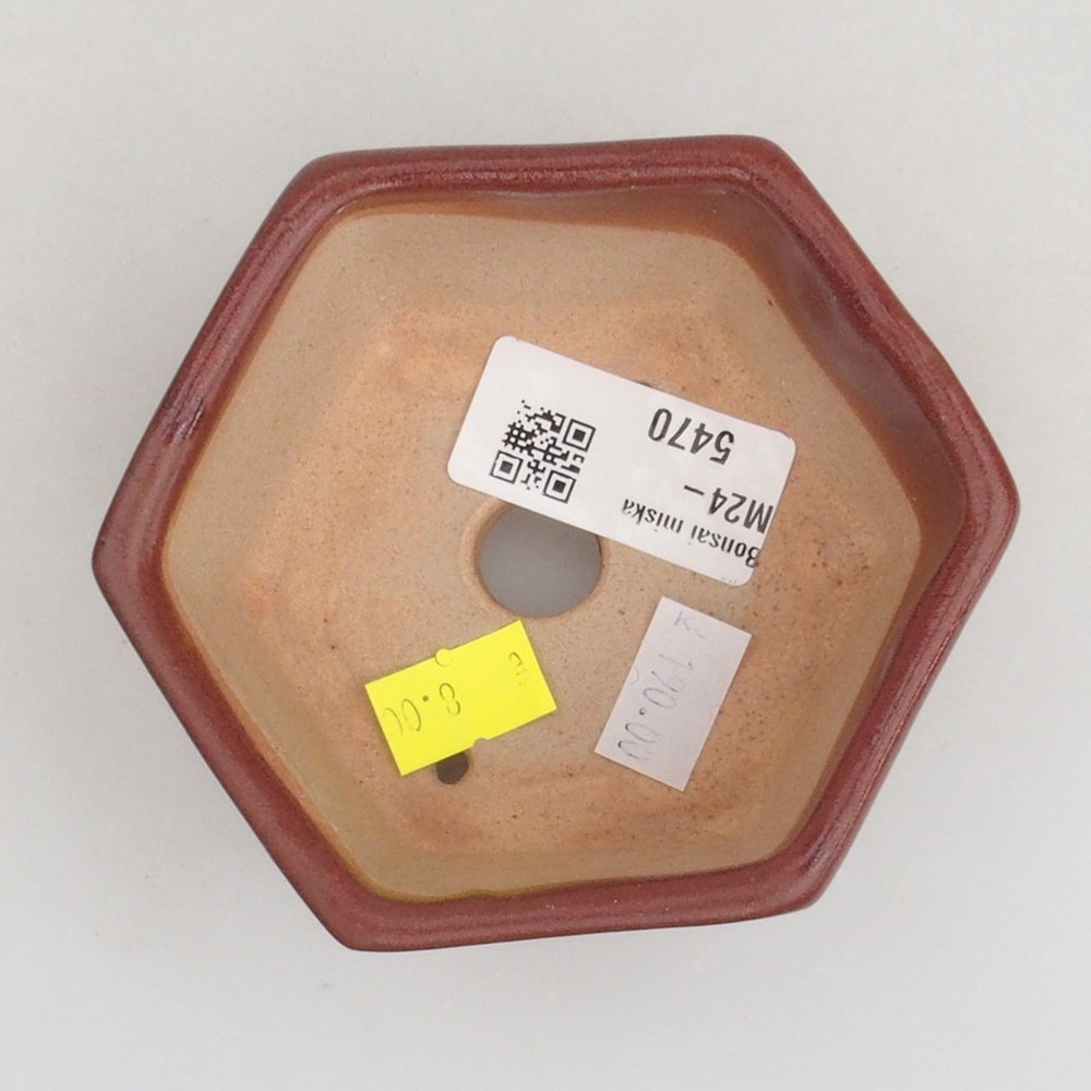 Ceramiczna miska bonsai 9,5 x 9 x 4,5 cm, kolor brązowy