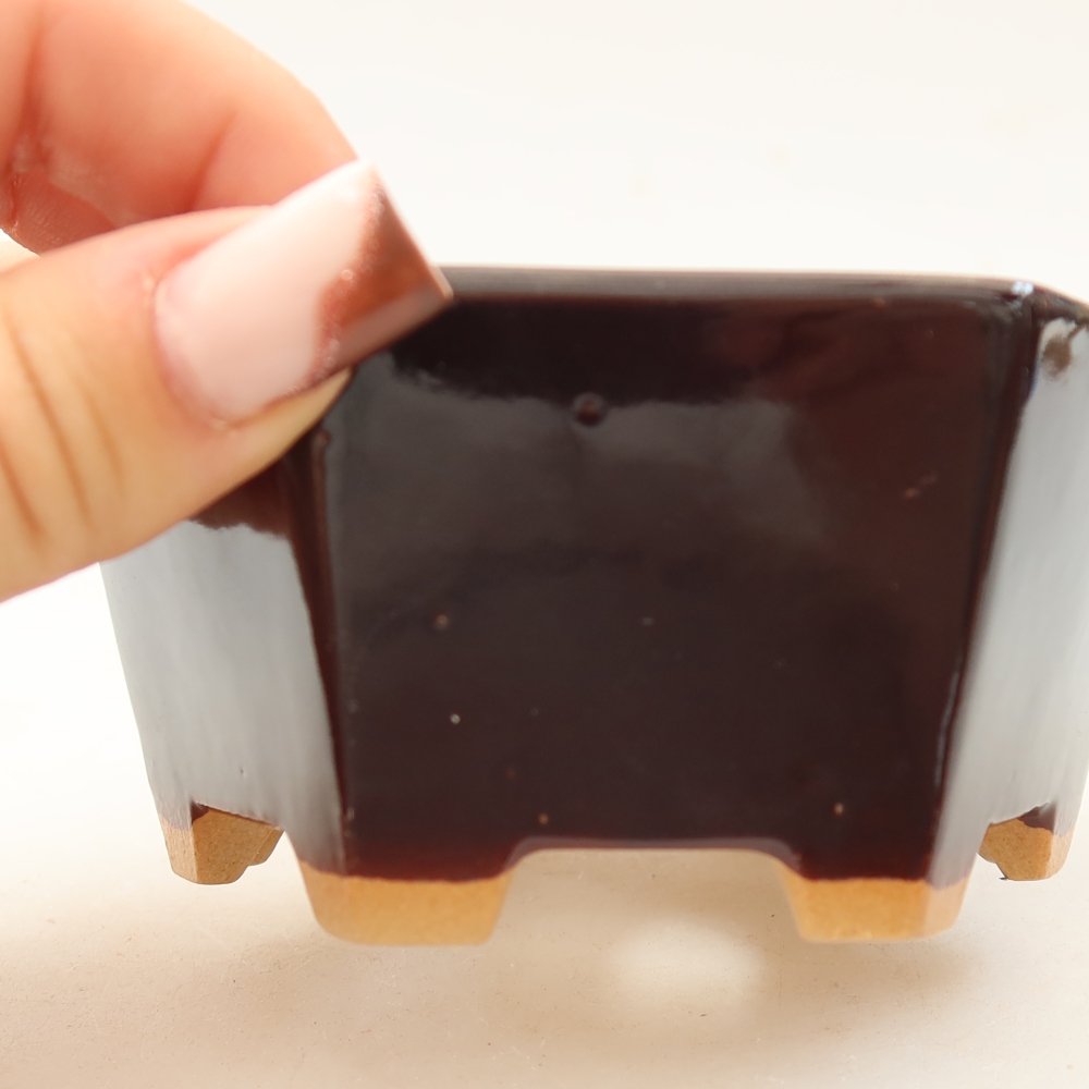 Ceramiczna miska do bonsai 10 x 9 x 5 cm, brązowa