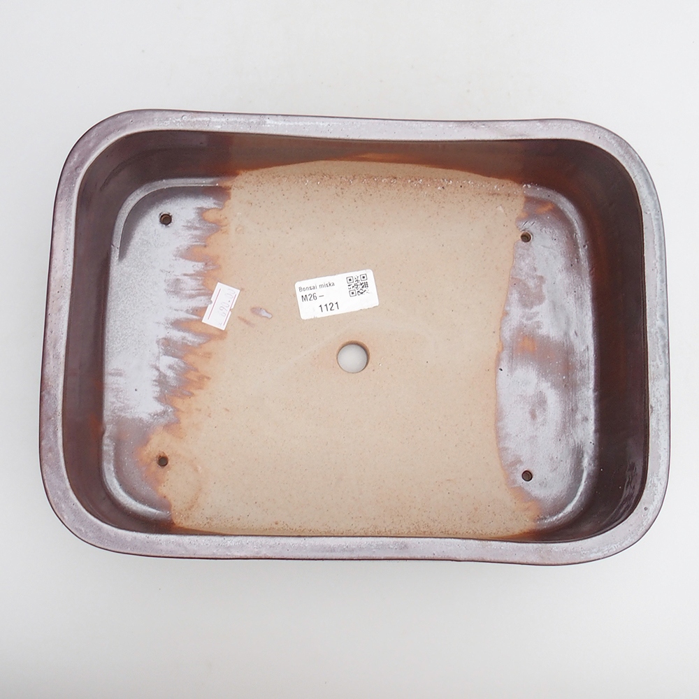 Ceramiczna miska do bonsai 27,5 x 20 x 7 cm, kolor bordowy