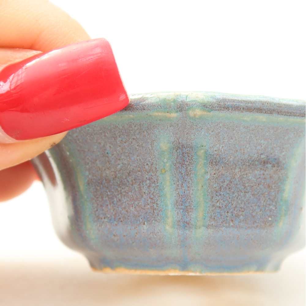 Ceramiczna miseczka do bonsai 6 x 6 x 2,5 cm, kolor szary