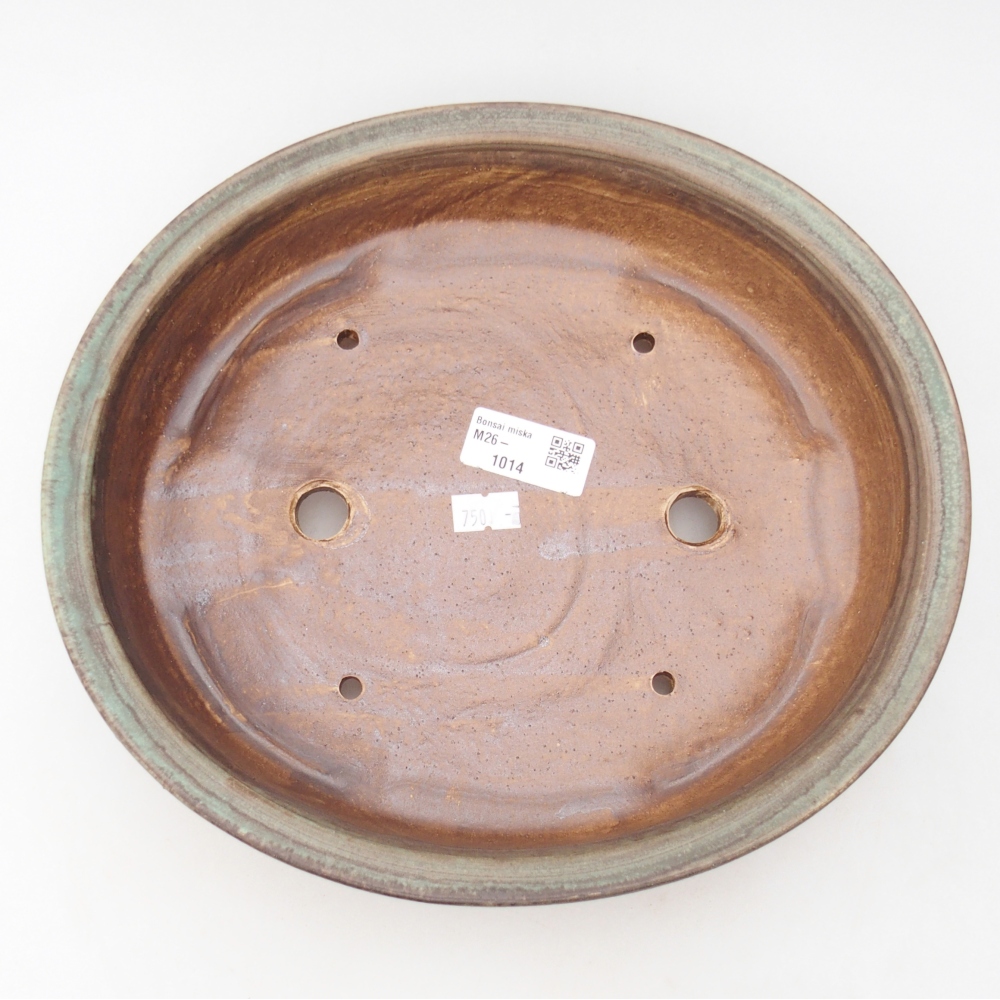 Ceramiczna miska do bonsai 26 x 23,5 x 5,5 cm, zielona