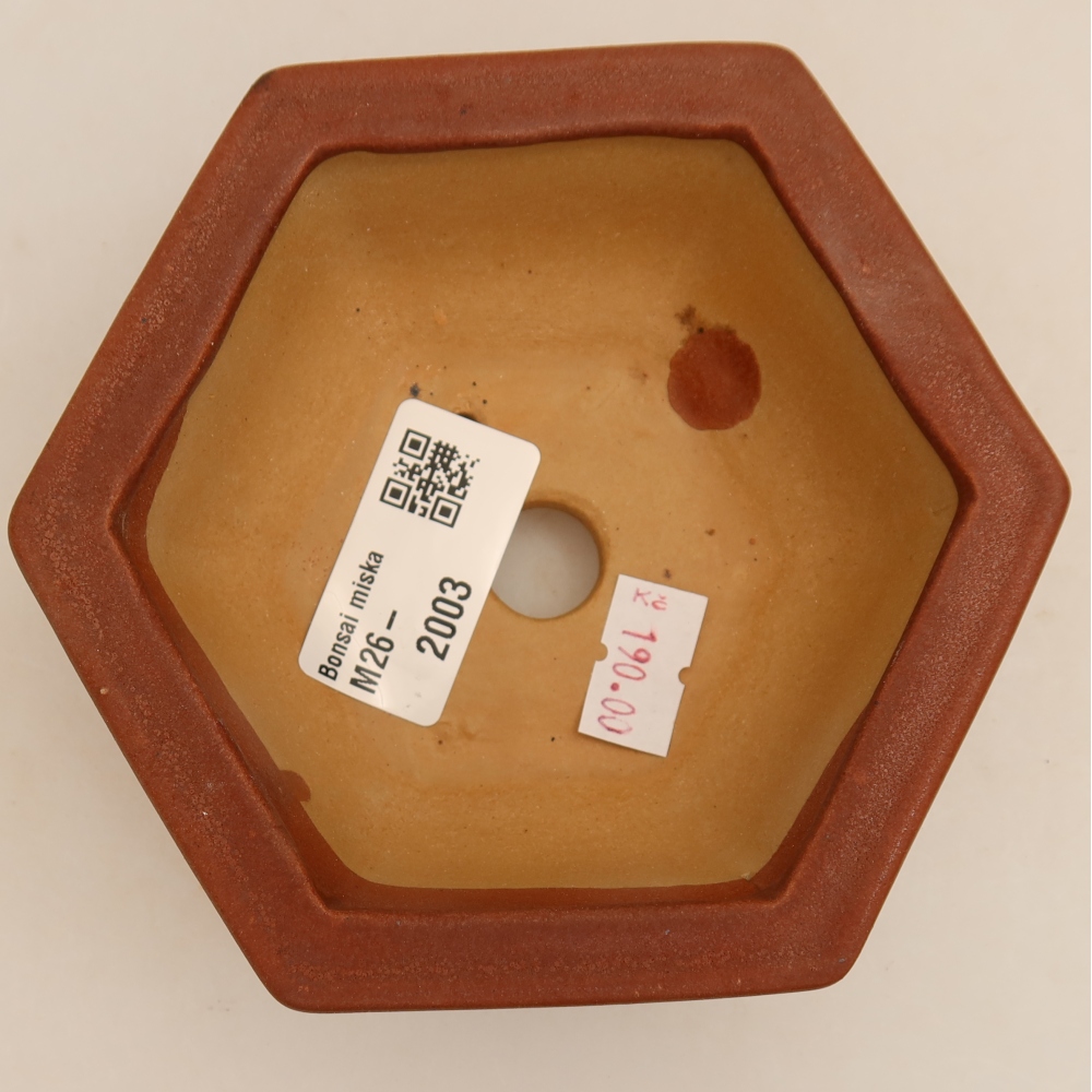 Ceramiczna miska do bonsai 12 x 10,5 x 4 cm, kolor bordowy