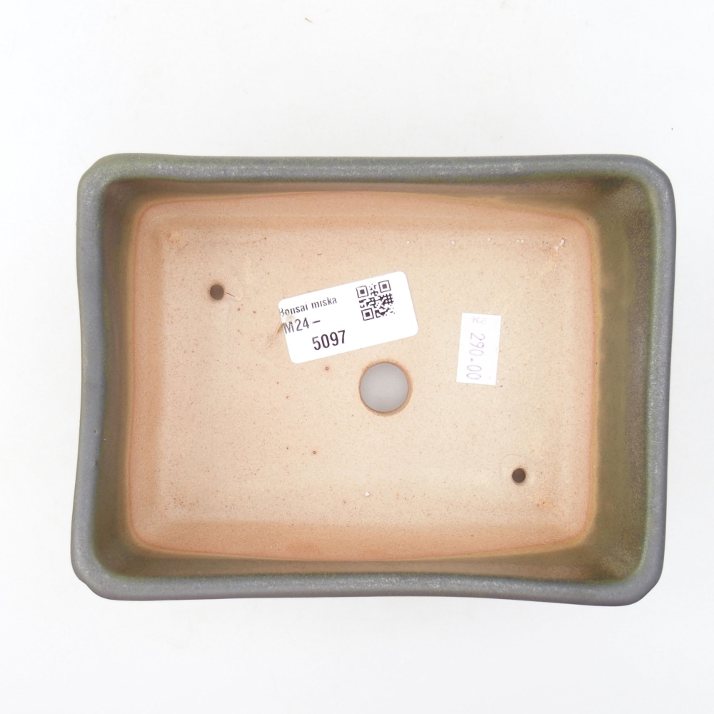 Ceramiczna miska bonsai 16 x 12 x 6 cm, kolor zielony