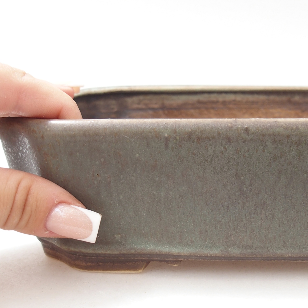 Ceramiczna miska bonsai 21,5 x 18 x 6 cm, kolor podlewany