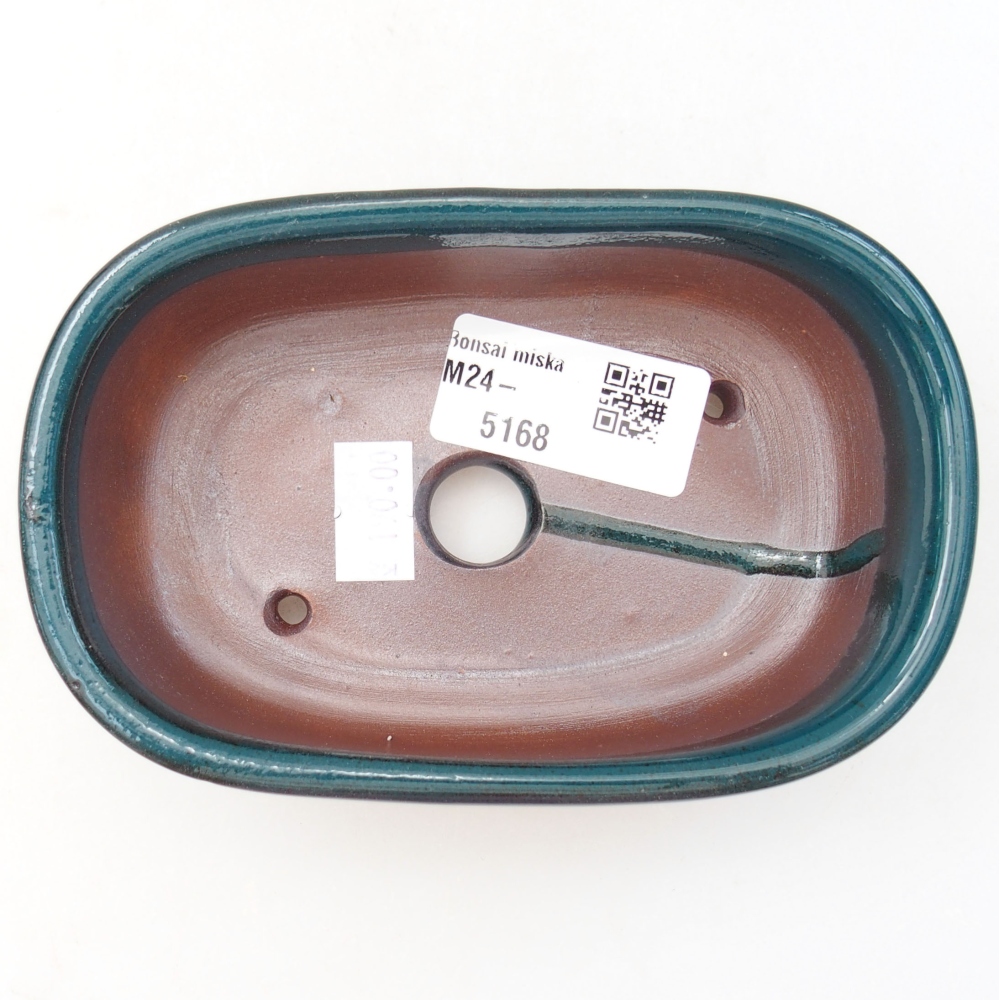 Ceramiczna miska bonsai 13 x 9 x 4 cm, kolor zielony