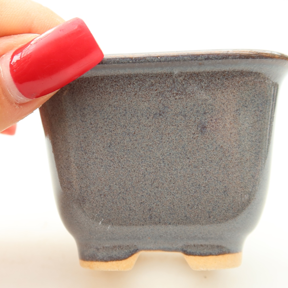 Ceramiczna miseczka do bonsai 6,5 x 6,5 x 5 cm, kolor szary