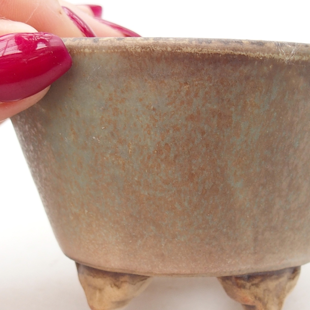 Ceramiczna miska do bonsai 8 x 8 x 5,5 cm, kolor zielony