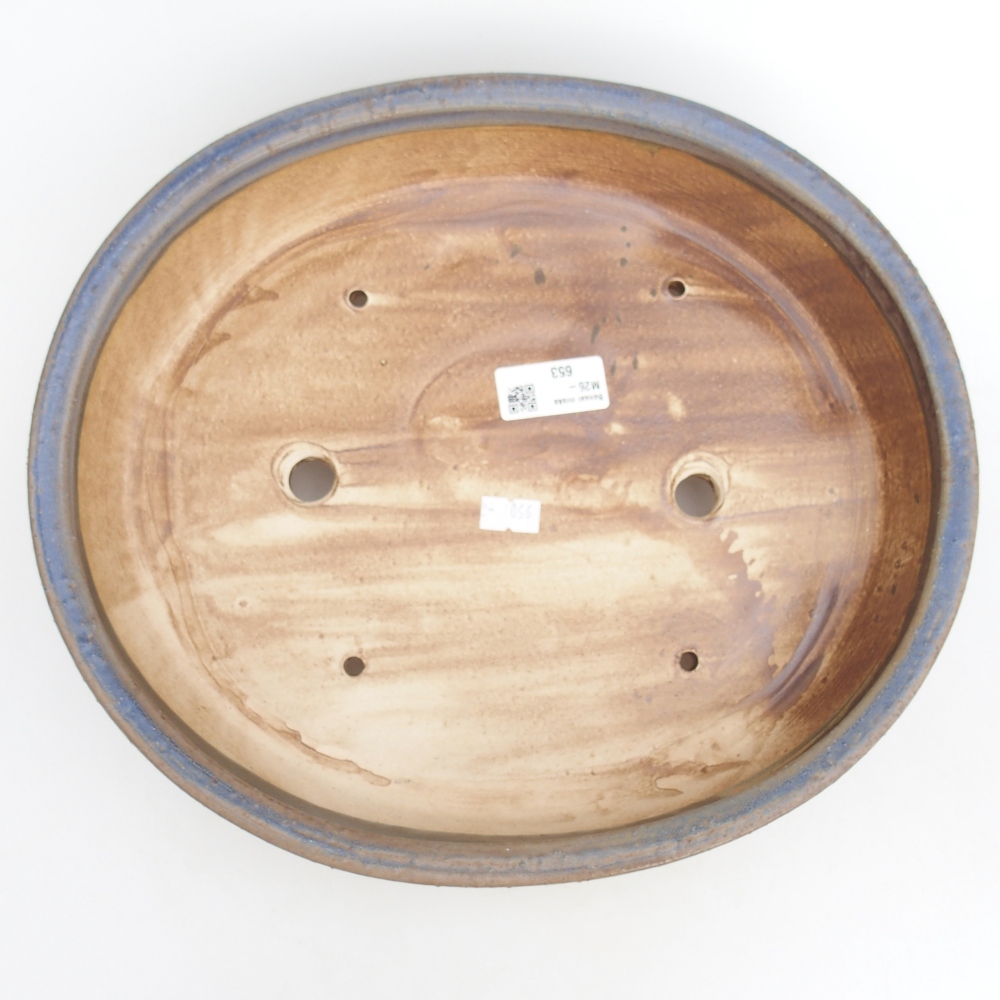 Ceramiczna misa do bonsai 31,5 x 28,5 x 6,5 cm, kolor niebieski