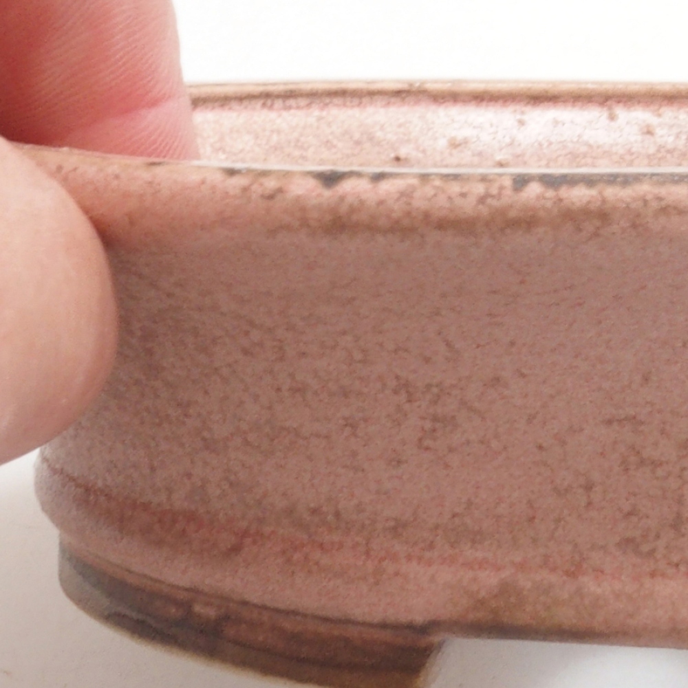 Ceramiczna miska do bonsai 13,,5 x 12 x 3,5 cm, kolor różowy