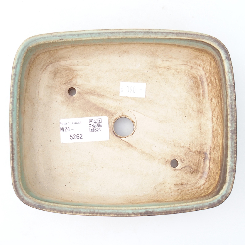 Ceramiczna miska do bonsai 17,5 x 14 x 4,5 cm, kolor zielony
