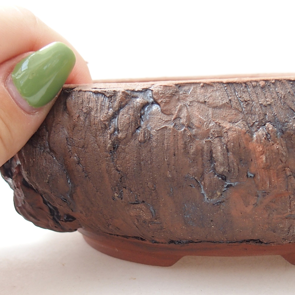 Ceramiczna miska do bonsai 15 x 15 x 5,5 cm, brązowa