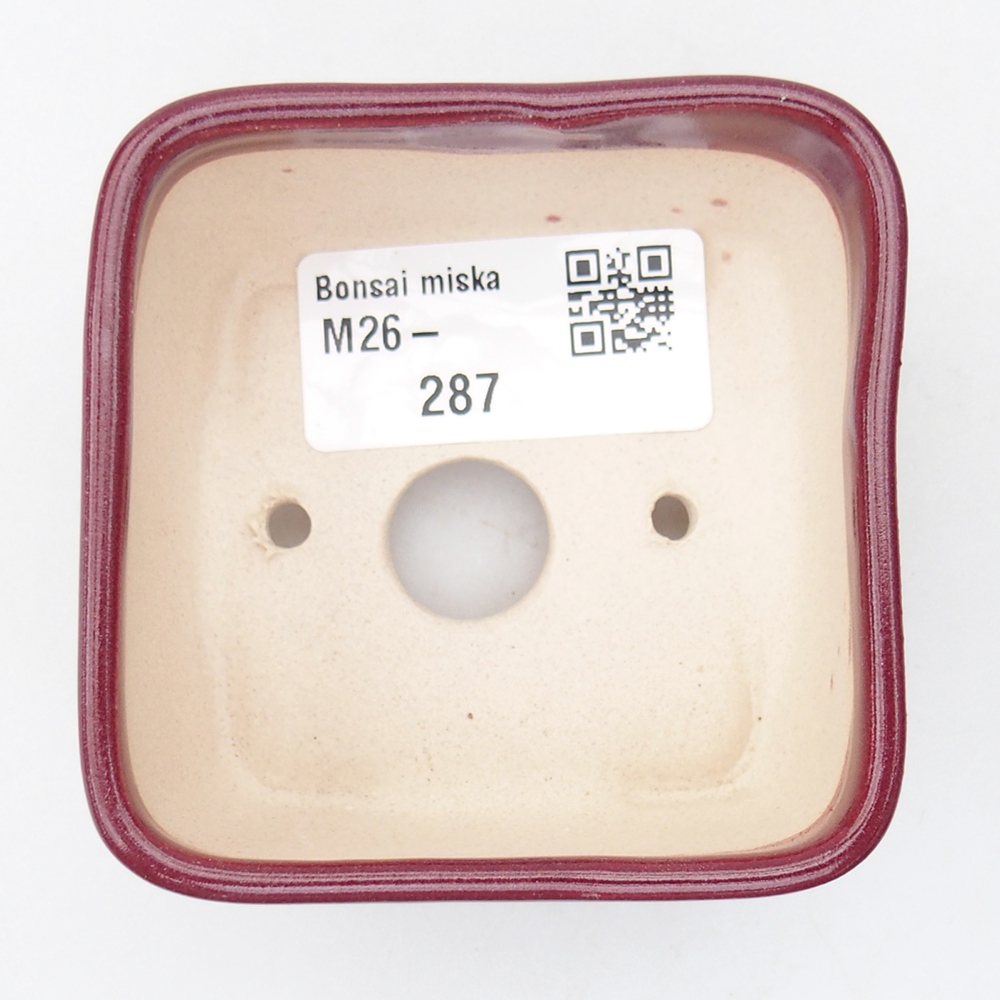 Mini miska do bonsai 7 x 7 x 4 cm, bordowa