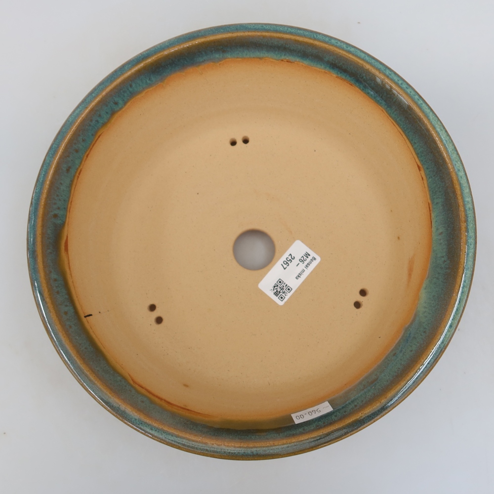 Ceramiczna miska bonsai 25 x 25 x 7,5 cm, kolor niebieski