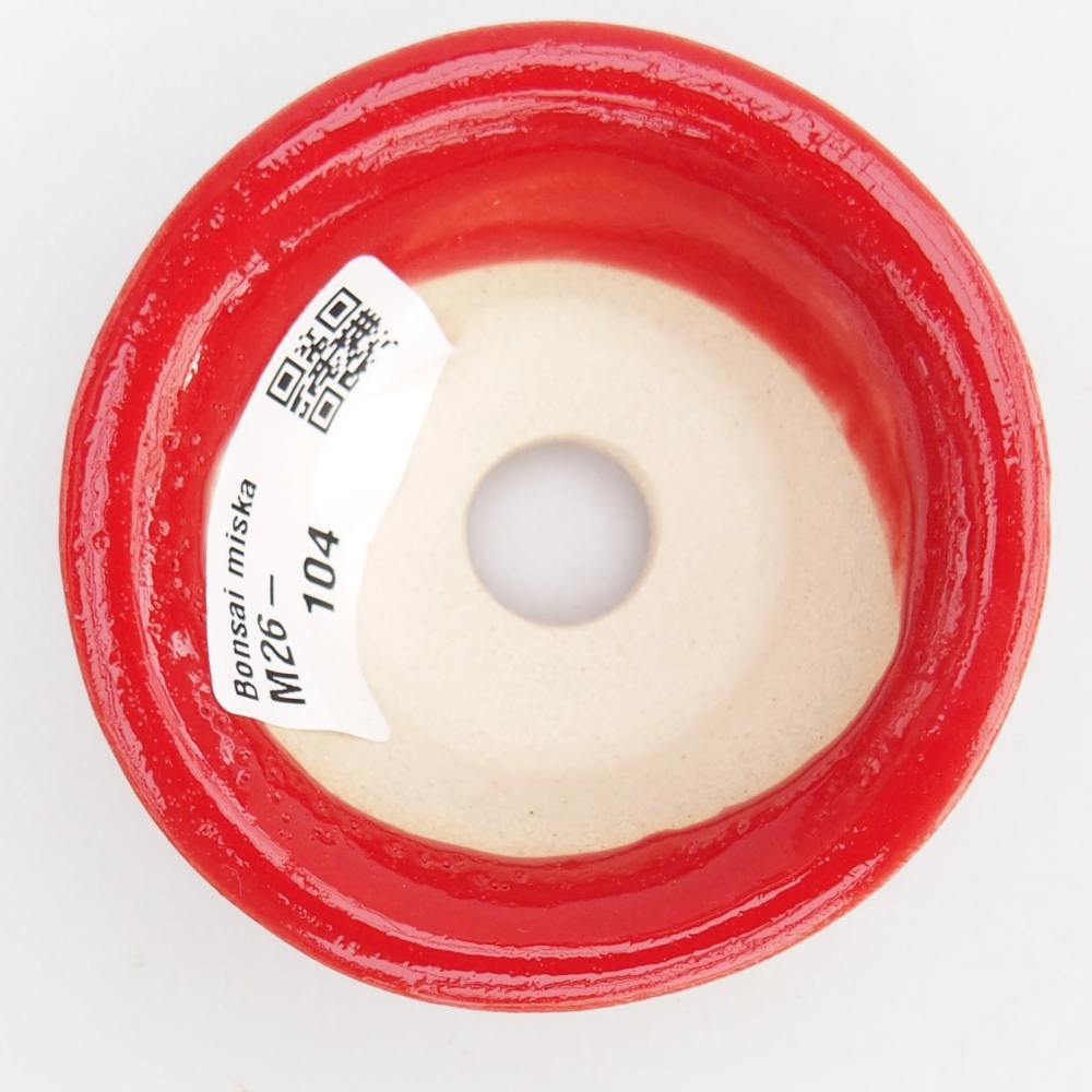Mini miska do bonsai 7,5 x 7,5 x 3 cm, kolor czerwony