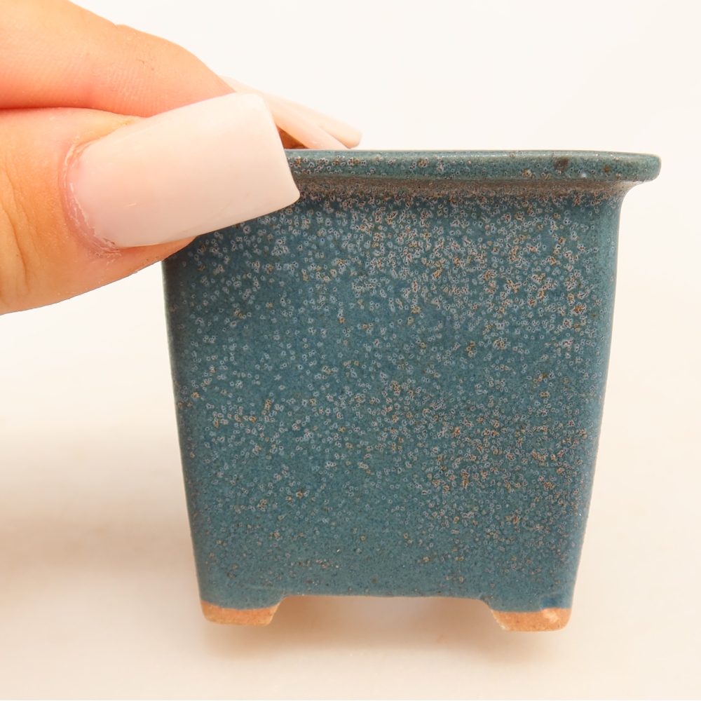 Ceramiczna miska do bonsai 6 x 6 x 5,5 cm, kolor niebieski