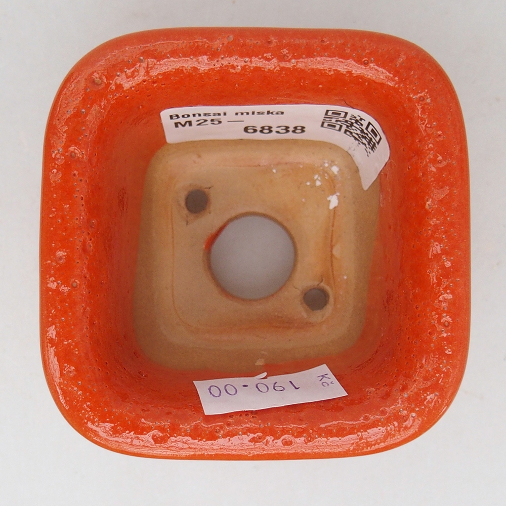Ceramiczna miska do bonsai 6,5 x 6,5 x 5 cm, pomarańczowa