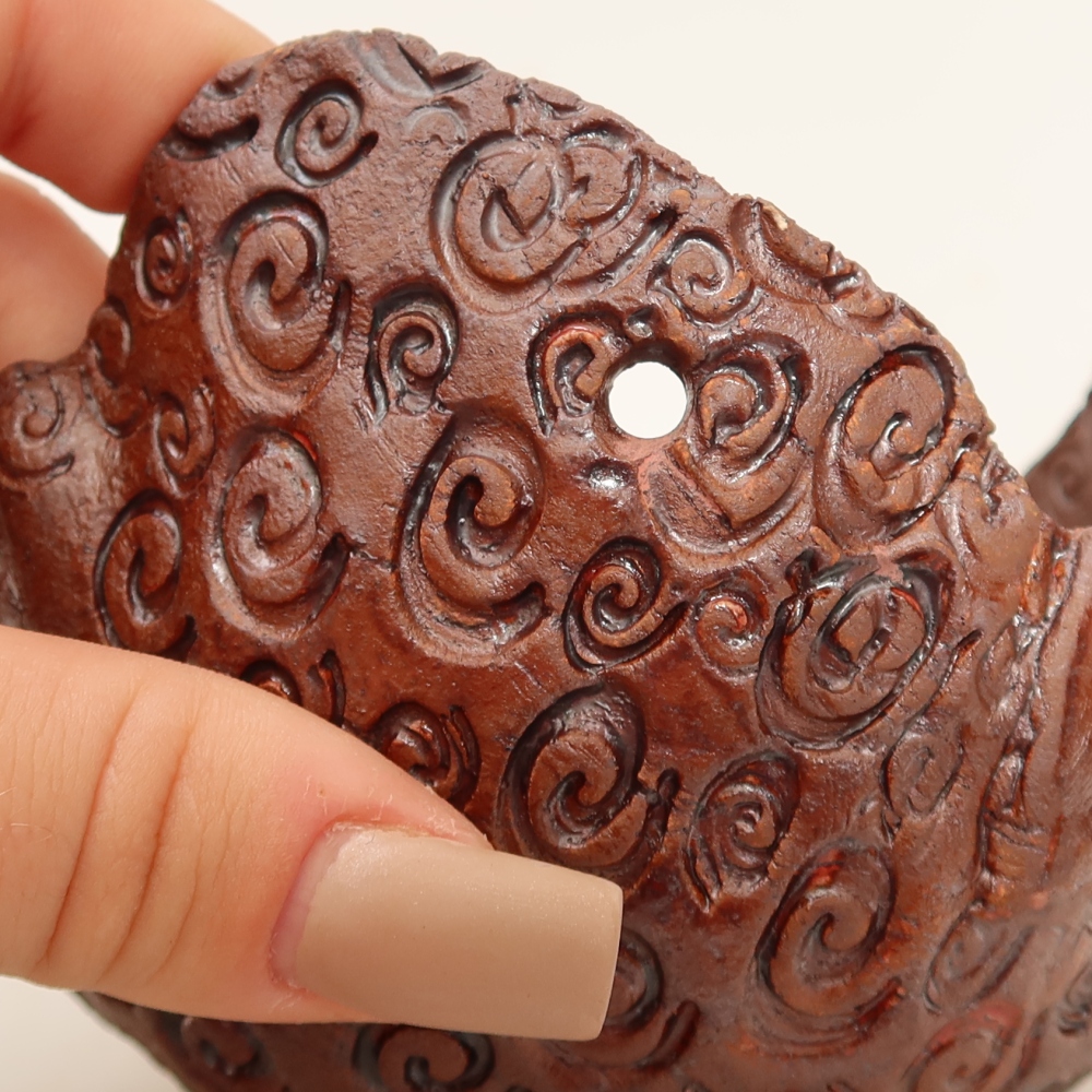 Ceramiczna skorupa do kokedamy 12,5 x 11,5 x 8,5 cm, kolor brązowy