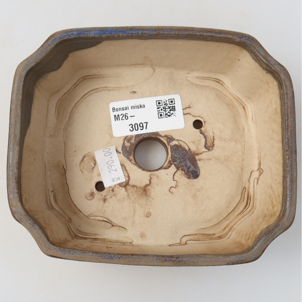 Ceramiczna miska do bonsai 14 x 11,5 x 4,5 cm, kolor niebieski