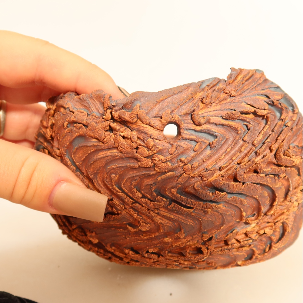 Ceramiczna skorupa do kokedamy 12 x 12 x 7,5 cm, kolor brązowy