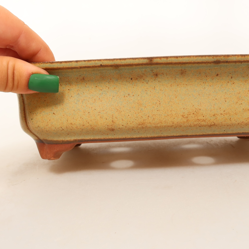 Ceramiczna miska  24,5 x 17,5 x 6 cm, kolor zielono-brązowy