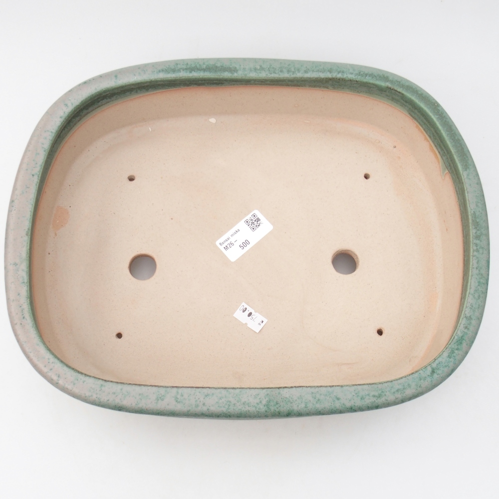 Ceramiczna miska do bonsai 32 x 25 x 7,5 cm, zielona
