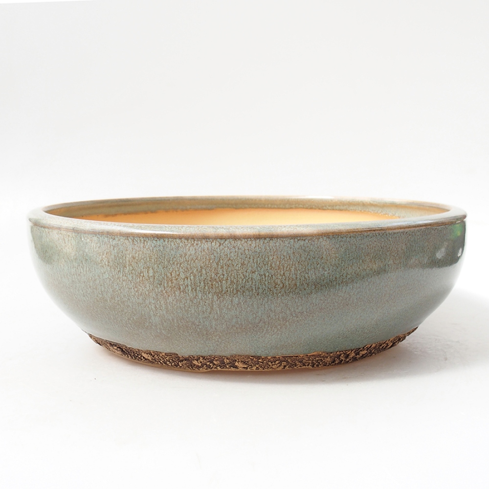 Ceramiczna miska bonsai 27 x 27 x 7,5 cm, kolor zielony