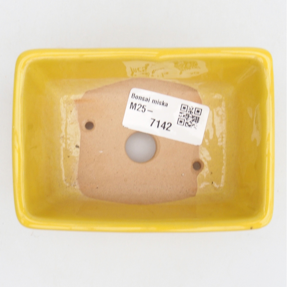Ceramiczna miska do bonsai 10,5 x 7,5 x 4,5 cm, żółta