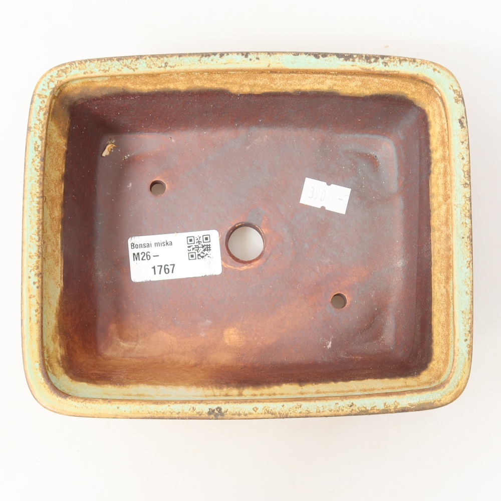 Ceramiczna miska do bonsai 17,5 x 14,5 x 5,5 cm, kolor zielony